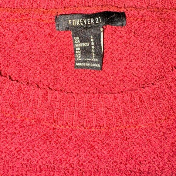 Forever 21 Textured Knit Cropped Sweater-Rust Red-Size L - Picture 5 of 6